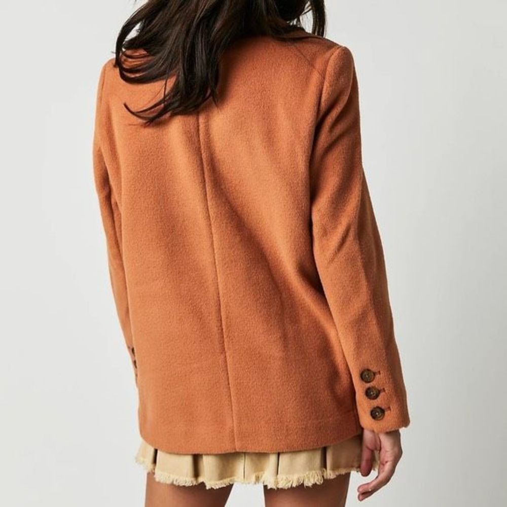Free People Terra Cotta Tan Mari Solid Blazer - Picture 3 of 9